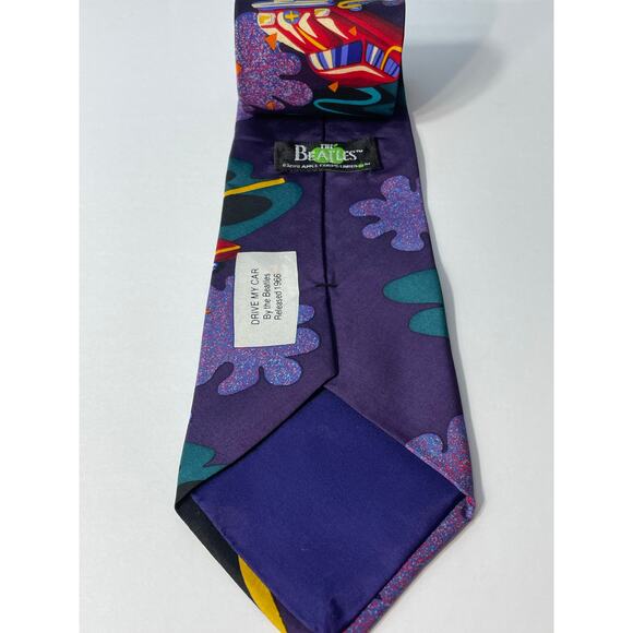 Vintage The Beatles Silk Necktie Drive My Car Manhattan Menswear Group Retro - Picture 3 of 7